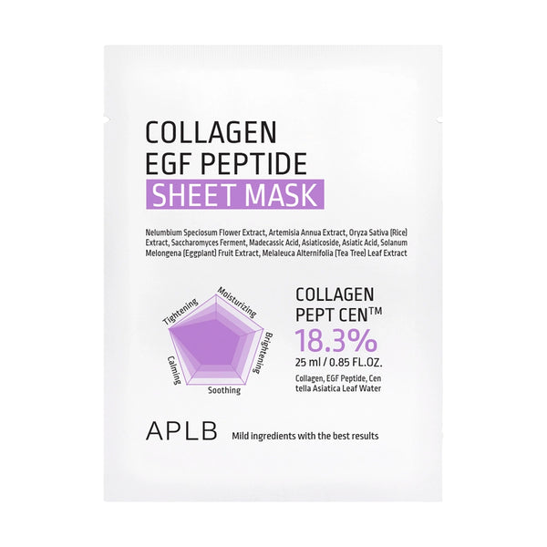 Atkuriamoji veido kaukė su kolagenu ir peptidais APLB Collagen EGF Peptide Sheet Mask