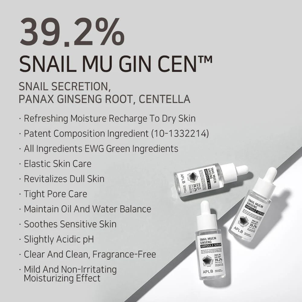 Сыворотка с улиточным муцином APLB Snail Mucin Ginseng Ampoule Serum