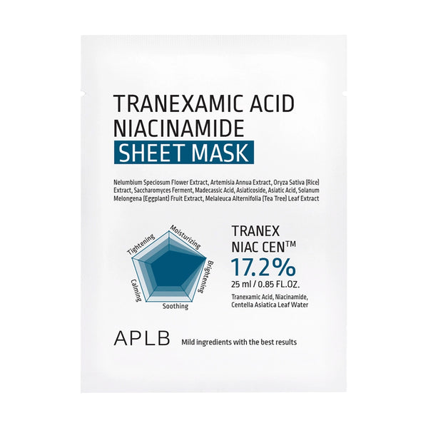 Skaistinanti veido kaukė su niacinamidu ir centelėmis APLB Tranexamic Acid Niacinamide Sheet Mask
