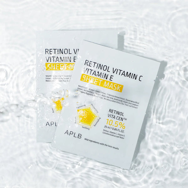 Skaistinanti veido kaukė su retinoliu ir vitaminais APLB Retinol Vitamin C Vitamin E Sheet Mask
