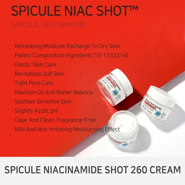 Šviesinantis kremas su mikroadatomis APLB Spicule Niacinamide Shot 260 Cream