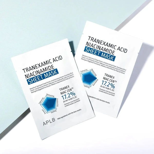 Skaistinanti veido kaukė su niacinamidu ir centelėmis APLB Tranexamic Acid Niacinamide Sheet Mask