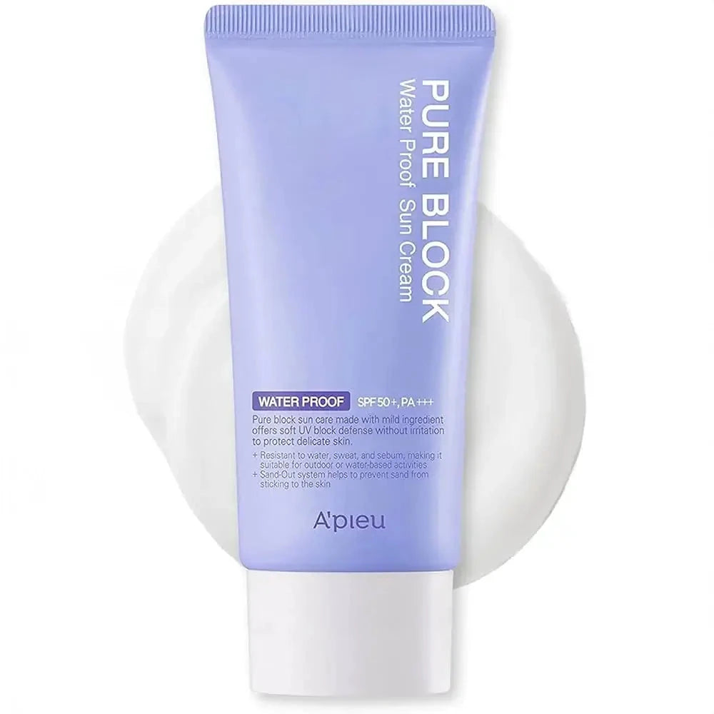 Ūdensizturīgs sauļošanās krēms priekš sejas A'pieu Pure Block Water Proof Natural Sun Cream SPF50 PA+++