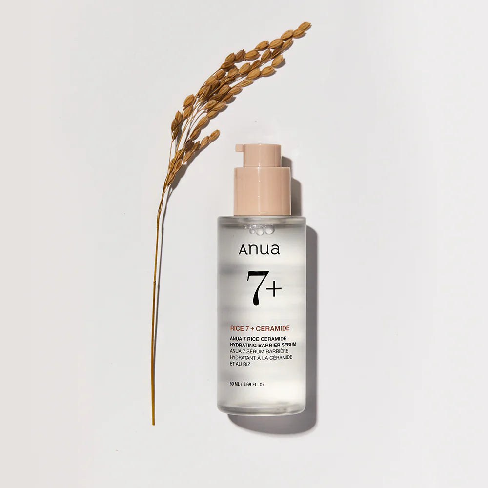 Serums mirdzuma piešķiršanai ar rīsiem Anua Rice 7 Ceramide Hydrating Barrier Serum