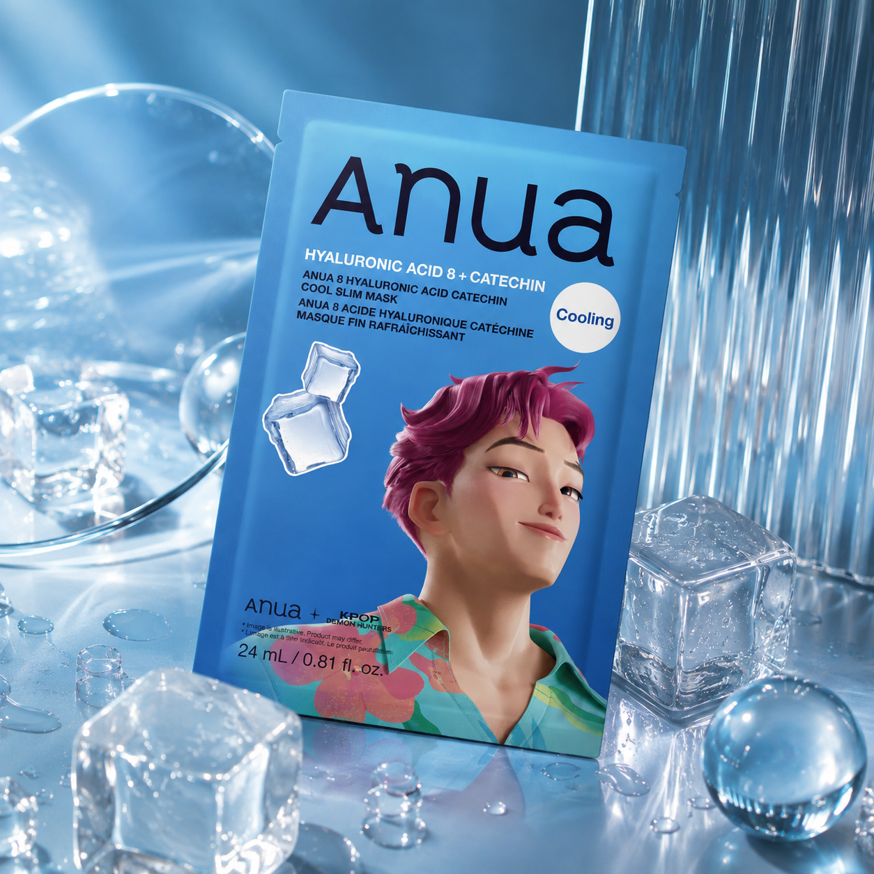 Охлаждающая маска Anua K-Pop Demon Hunters 8 Hyaluronic Acid Catechin Cool Slim Mask