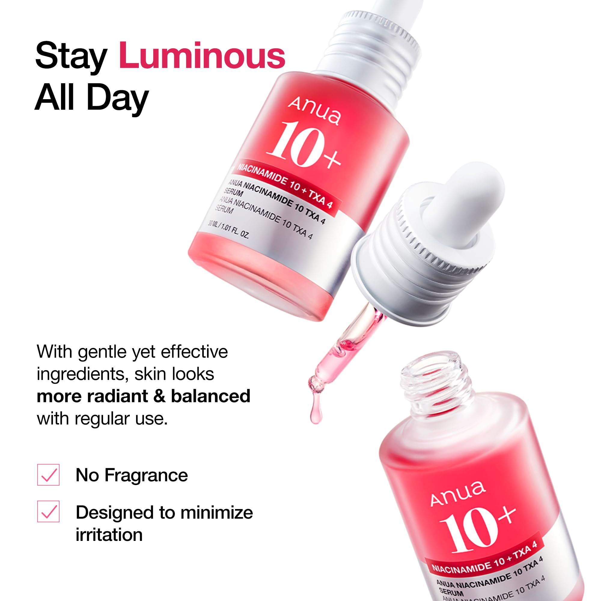 Balinošs serums ar traneksāmskābi Anua Niacinamide 10% + TXA 4% Serum