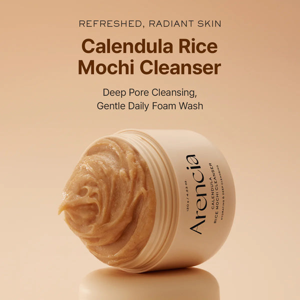 Valomasis kremas su medetkų ir ryžių ekstraktais Arencia Calendula Rice Mochi Cleanser