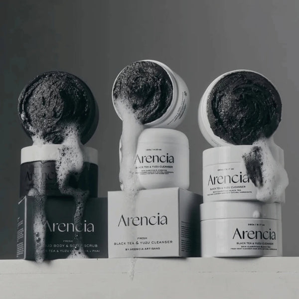 Kūno ir galvos odos šveitiklis su juodąja arbata ir juzu Arencia Fresh Cloud Body & Scalp Scrub Black Tea & Yuzu