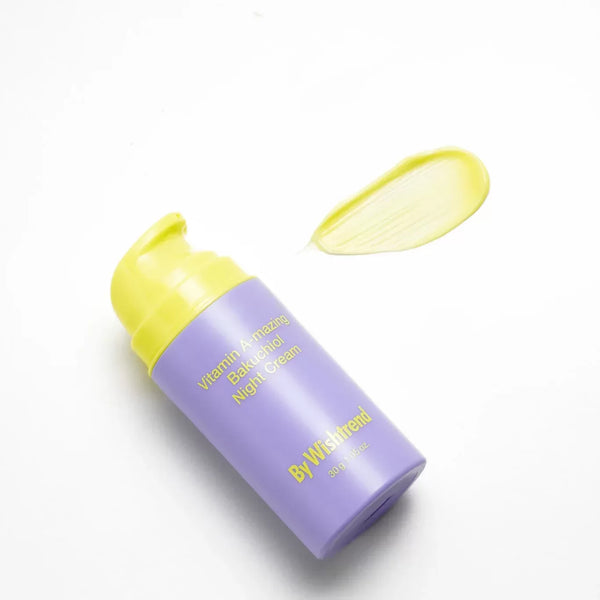 Naktinis kremas su retinaliu ir bakučioliu odos stangrumui By Wishtrend Vitamin A-mazing Bakuchiol Night Cream
