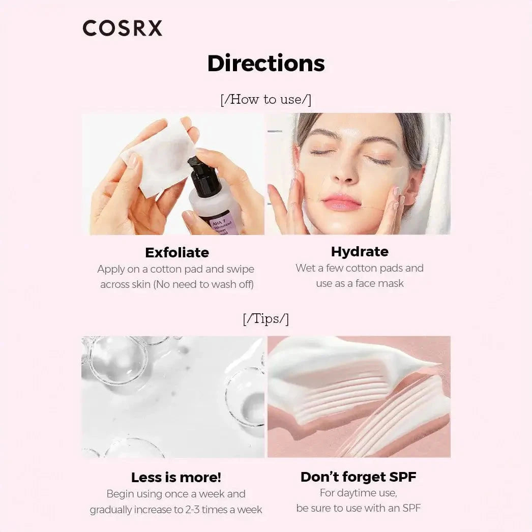 Esence ar AHA skābēm strutainu pinņu novēršanai problemātiskai ādai COSRX AHA 7 Whitehead Power Liquid