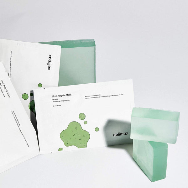 Auduma maska ar noni ogām elastības piešķiršanai Celimax The Real Noni Energy Ampoule Mask