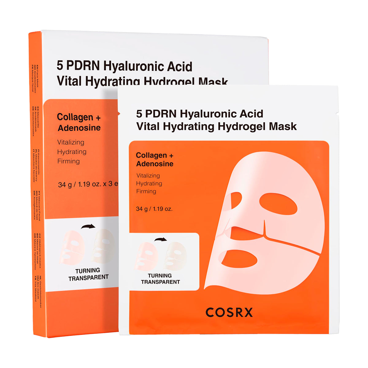Увлажняющая гидрогелевая маска Cosrx 5 PDRN Hyaluronic Acid Vital Hydrating Hydrogel Mask