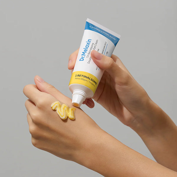 Paakių kremas su retinaliu ir traneksamo rūgštimi Dr.Melaxin TX Retinalsome Double Effect Eye Cream