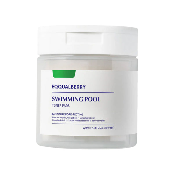 Drėkinančios ir raminančios toniko pagalvėlės veidui EQQUALBERRY Swimming Pool Toner Pads