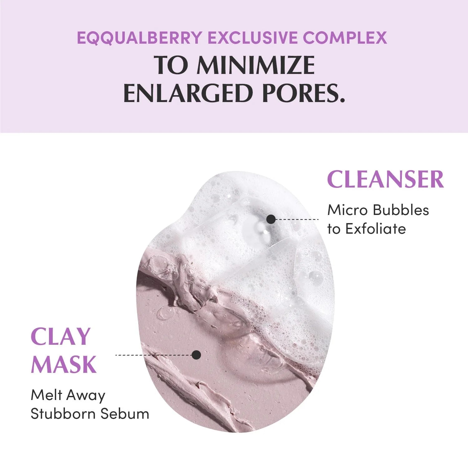 Очищающее поры средство для умывания лица EQQUALBERRY Purple Rice Pore Purifying Pack Cleanser