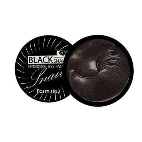 Melnā gliemežu mucīna hidrogēla acu patči FarmStay Black Snail Hydrogel Eye Patch