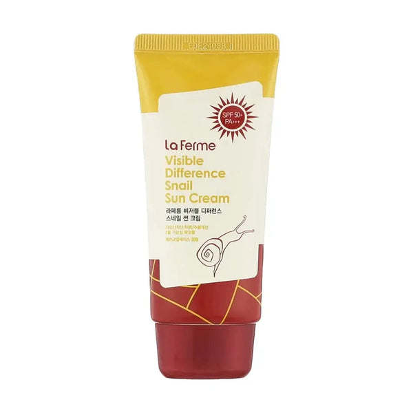 Saules aizsargkrēms ar gliemežu mucīnu FarmStay La Ferme Visible Difference Snail Sun Cream SPF 50