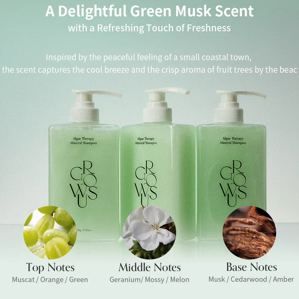 Минеральный восстанавливающий шампунь с водорослями GROWUS Algae Therapy Shampoo