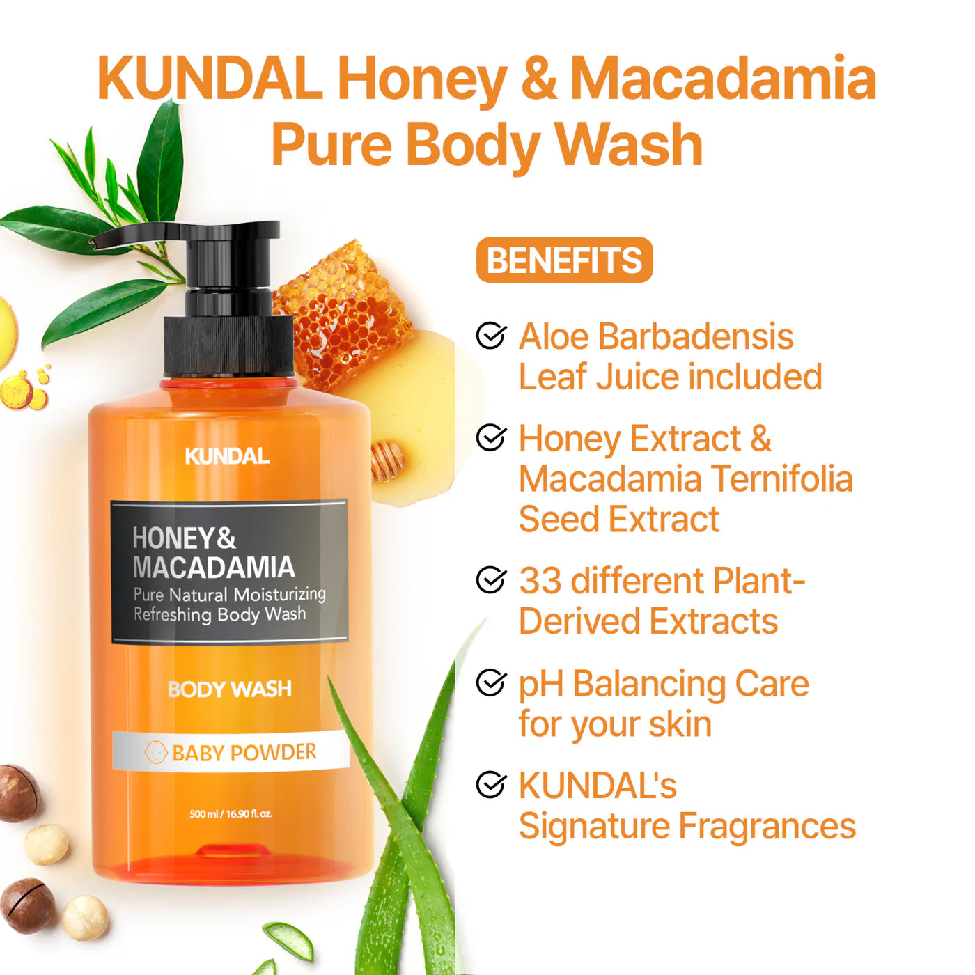 Kundal Honey & Macadamia Pure Body Wash