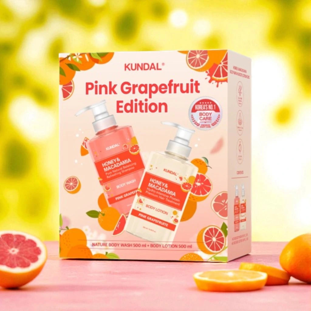 Набор для ухода за телом KUNDAL Honey & Macadamia Body Wash & Lotion Duo Pink Grapefruit Edition