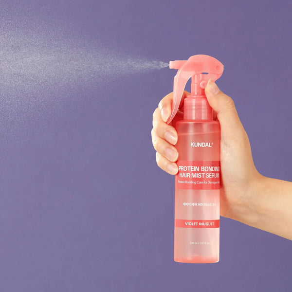Atkuriamasis plaukų purškiklis Kundal Protein Bonding Hair Mist Serum Violet Muguet
