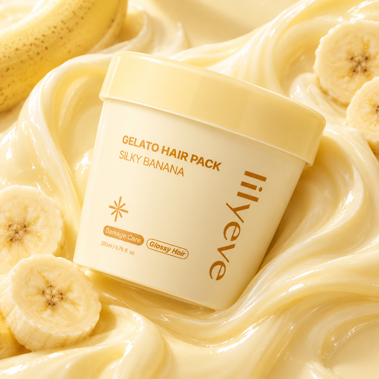 Маска для блеска волос Lilyeve Repair: Turn Gelato Hair Pack Silky Banana