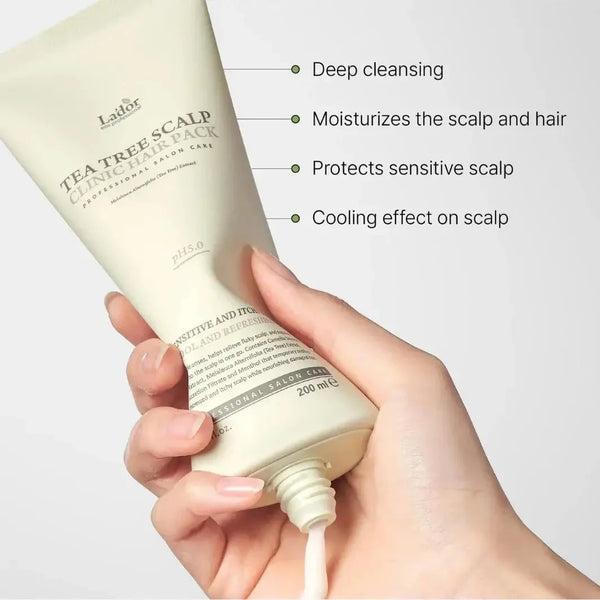 Maska matiem un galvas ādai ar tējas koka eļļu Lador Professional Tea Tree Scalp Clinic Hair Pack