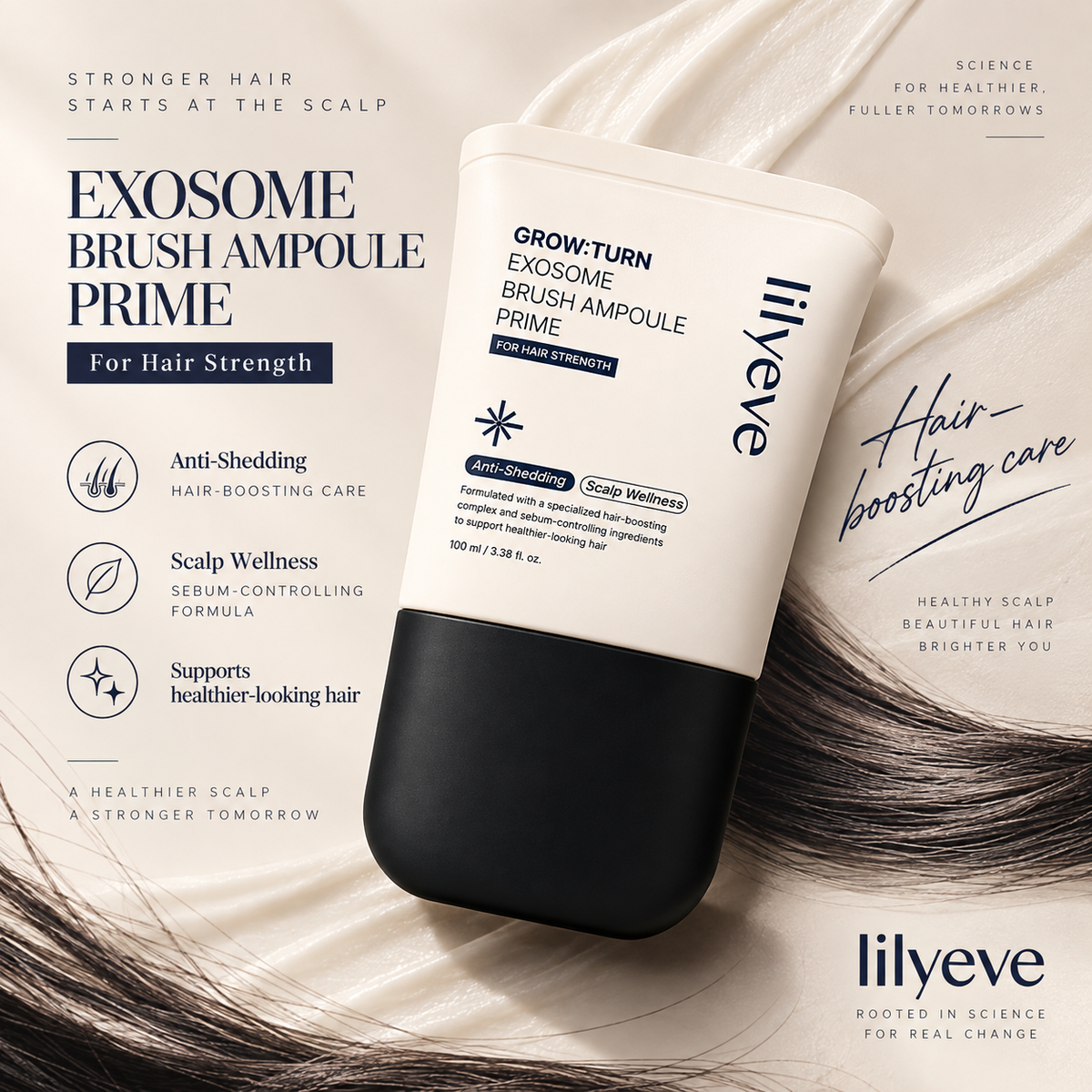 Средство против выпадения волос Lilyeve Grow: Turn Exosome Brush Ampoule Prime