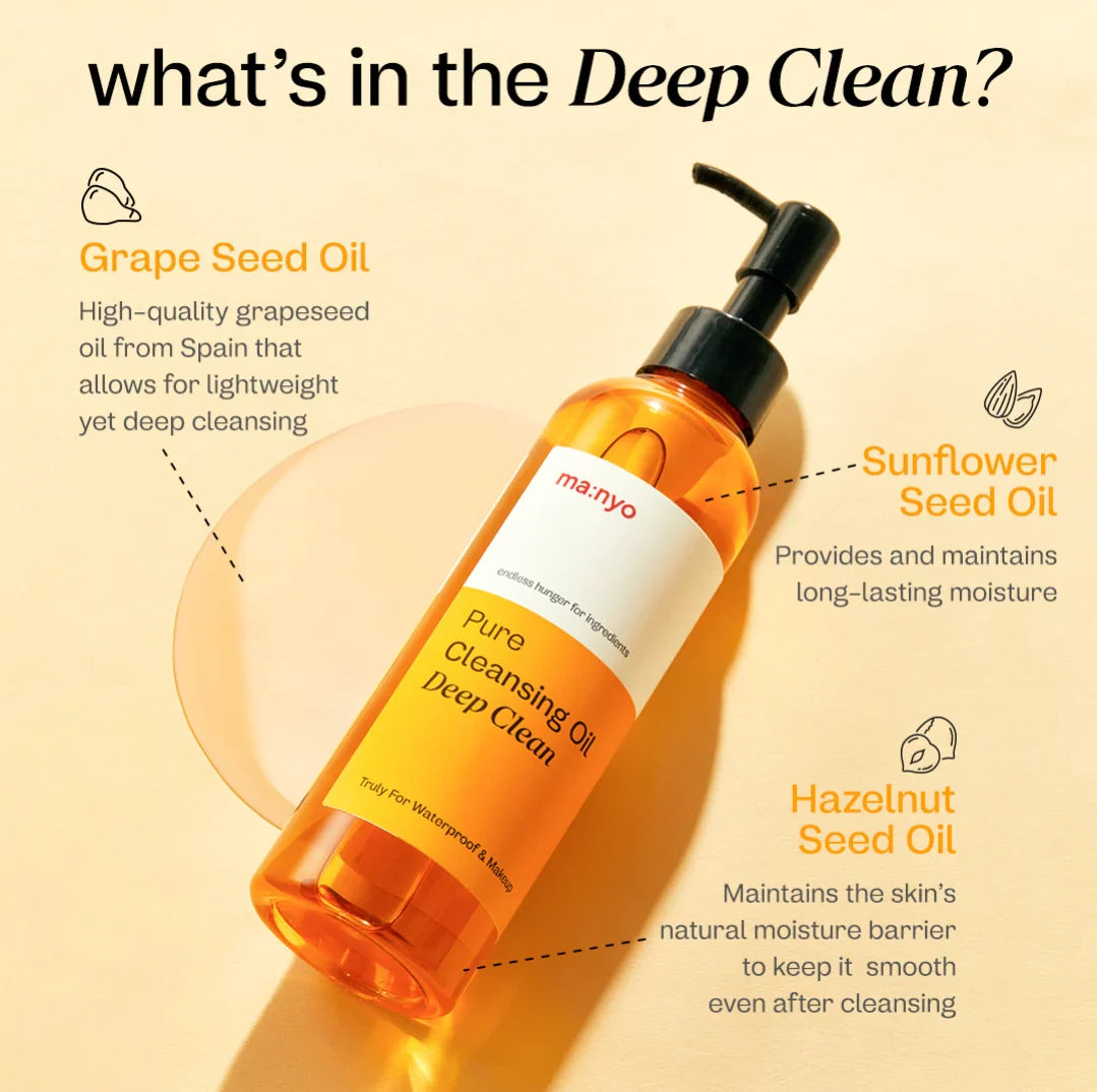 Hidrofīlā eļļa dziļai ādas attīrīšanai Manyo Pure Cleansing Oil Deep Clean