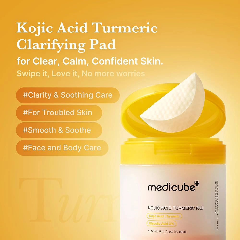 Отшелушивающие тонер-пэды Medicube Kojic Acid Turmeric Pad