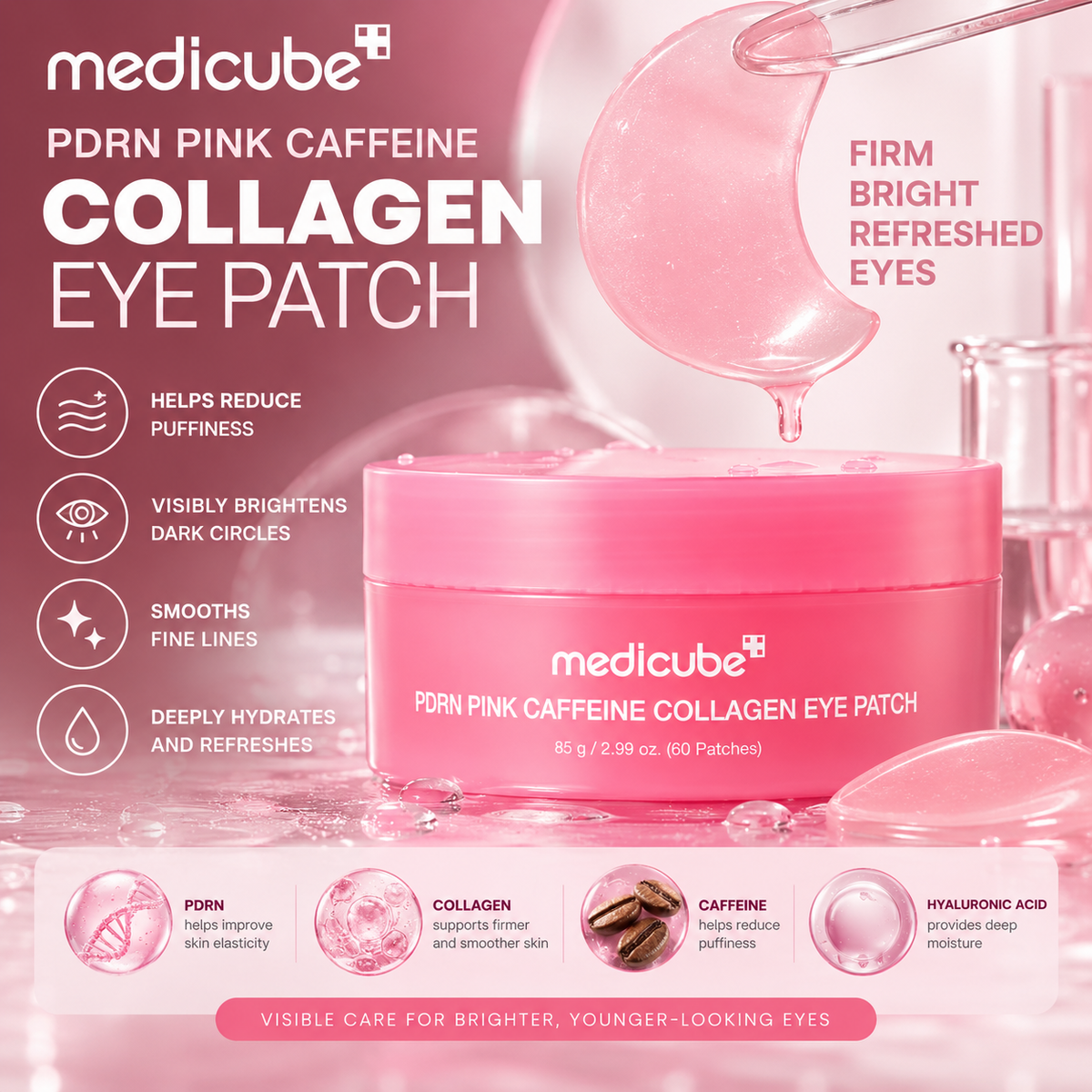 Medicube PDRN Pink Caffeine Collagen Eye Patch