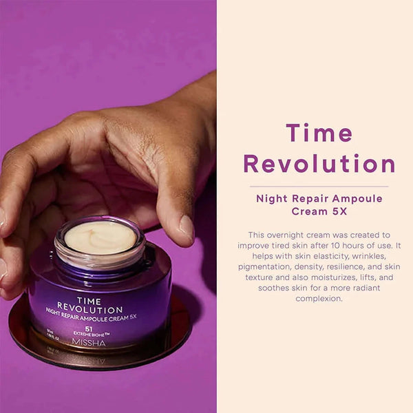 Ādu atjaunojošs nakts ampulu krēms Missha Time Revolution Night Repair Ampoule Cream 5X