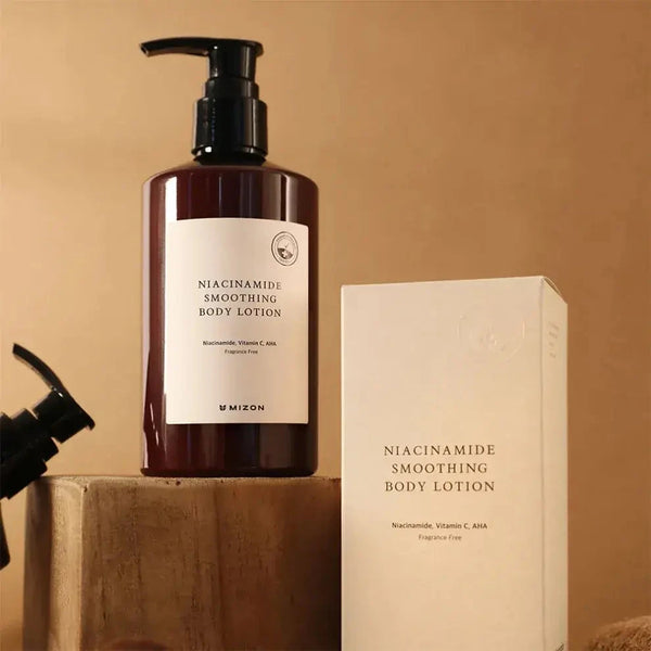 Losjons ķermenim ar niacinamīdu pigmentācijas plankumu novēršanai Mizon Niacinamide Smoothing Body Lotion