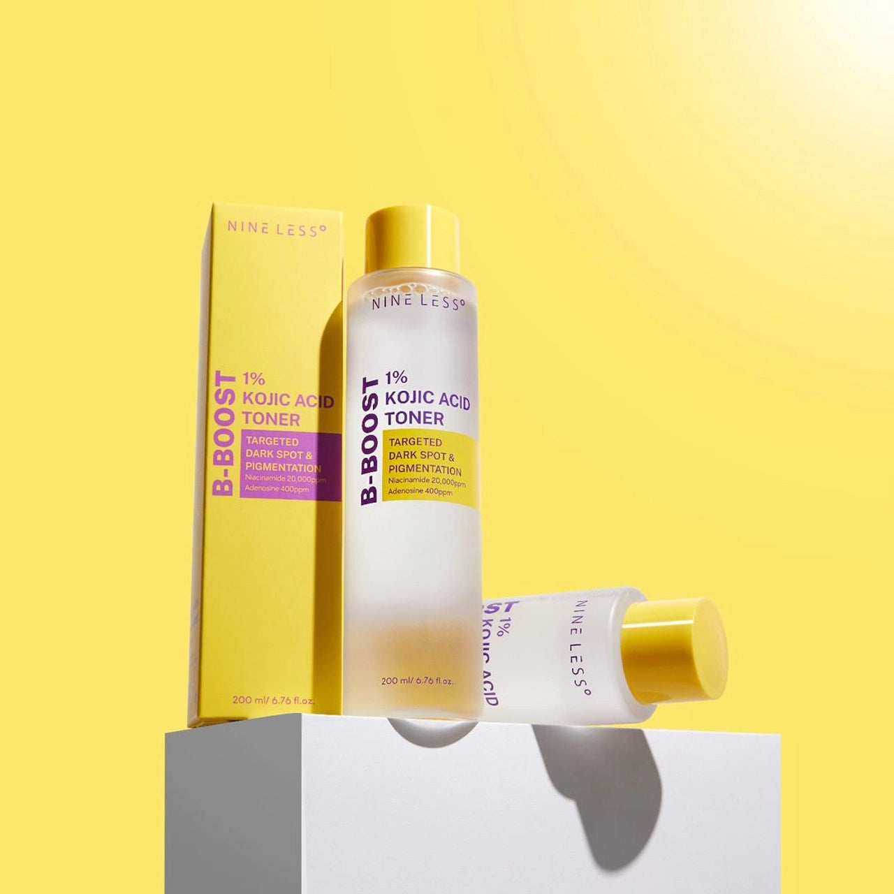 Toniks mirdzuma piešķiršanai ādai ar kojskābi Nine Less B-Boost 1% Kojic Acid Toner