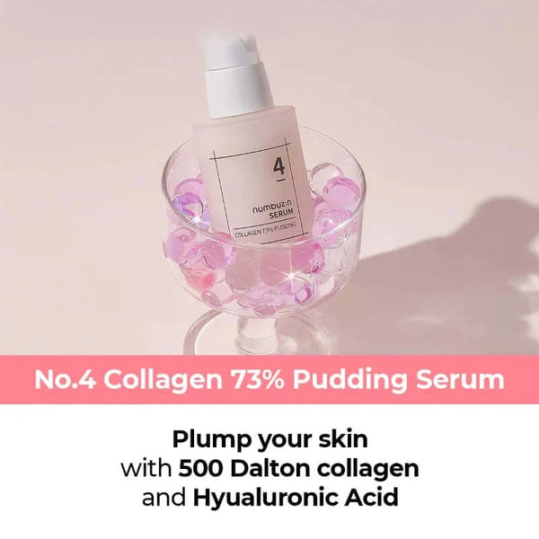 Kolagēna nostiprinošais spēks jaunai un tvirtai ādai Numbuzin No. 4 Collagen 73% Pudding Serum