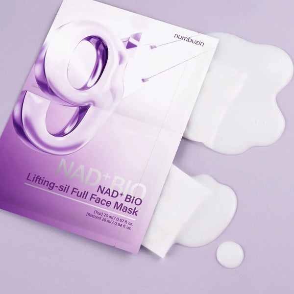 Auduma 3D-maska sejai ar liftinga efektu numbuzin No.9 NAD Bio Lifting Full Cover Facial Mask