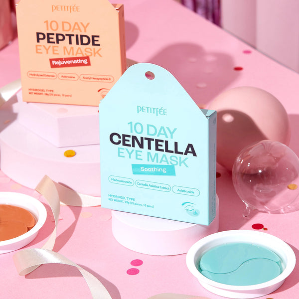 Ādu nomierinoši hidrogela spilventiņi Petitfee 10 Day Centella Eye Masks Soothing