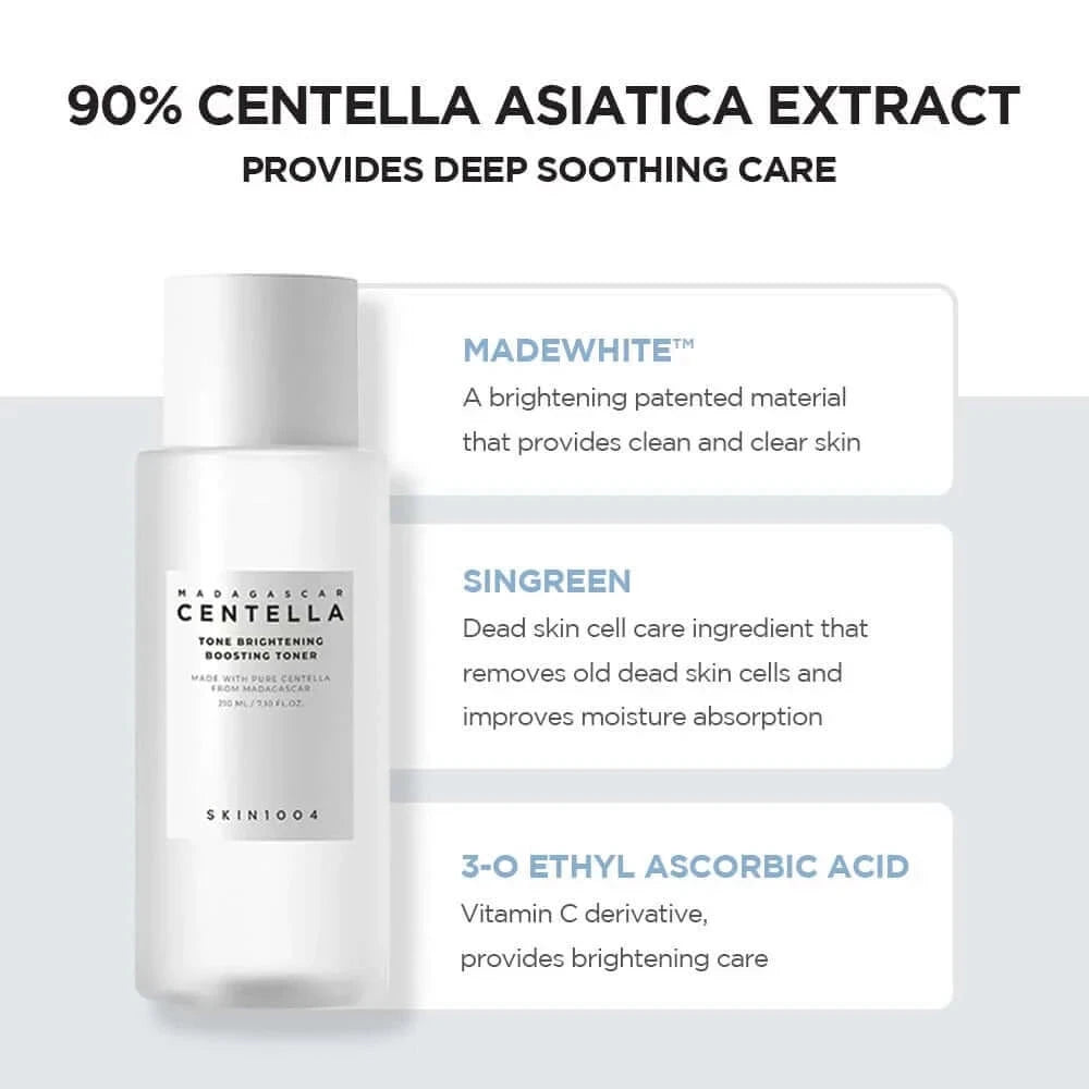 Maigs, ādu balinošs toniks ar centellu SKIN1004 Madagascar Centella Tone Brightening Boosting Toner