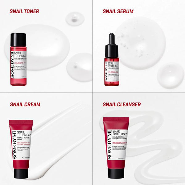 Miniatūru komplekts ar gliemežu mucīnu Some By Mi Snail Truecica Miracle Repair Starter Kit
