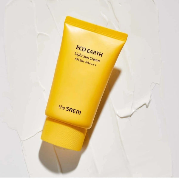 Gaisīgs saules aizsargkrēms sejai THE SAEM Eco Earth Light Sun Cream