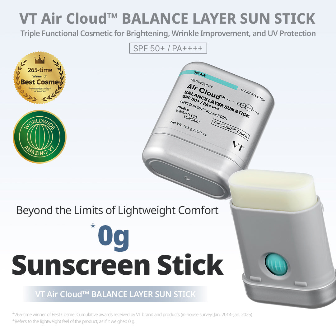 Лёгкий солнцезащитный стик VT Cosmetics Air Cloud Balance Layer Sun Stick SPF50+ PA++++