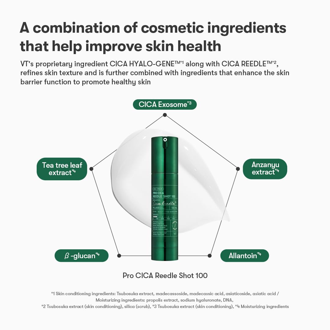 Serums-būsteris ar mikroadatām jutīgai ādai VT Cosmetics Pro Cica Reedle Shot 100