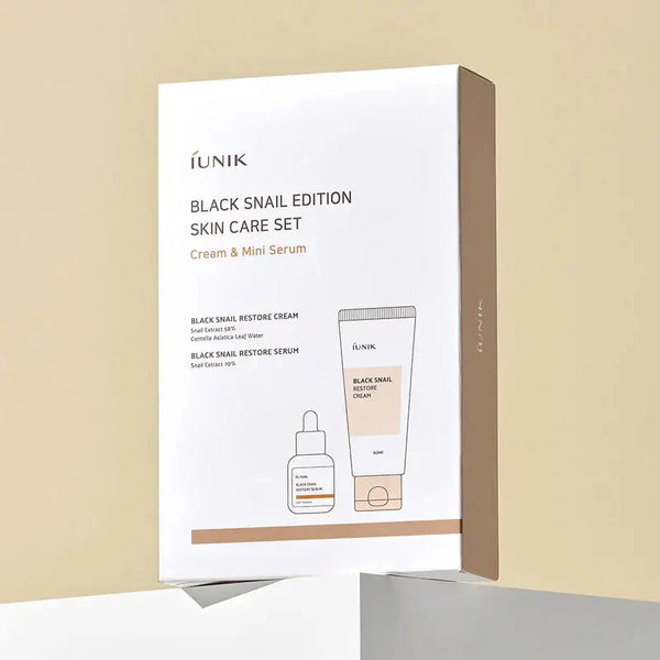 Produktu komplekts ādas atjaunošanai ar melno gliemežu mucīnu iUNIK Black Snail Edition Skin Care Set