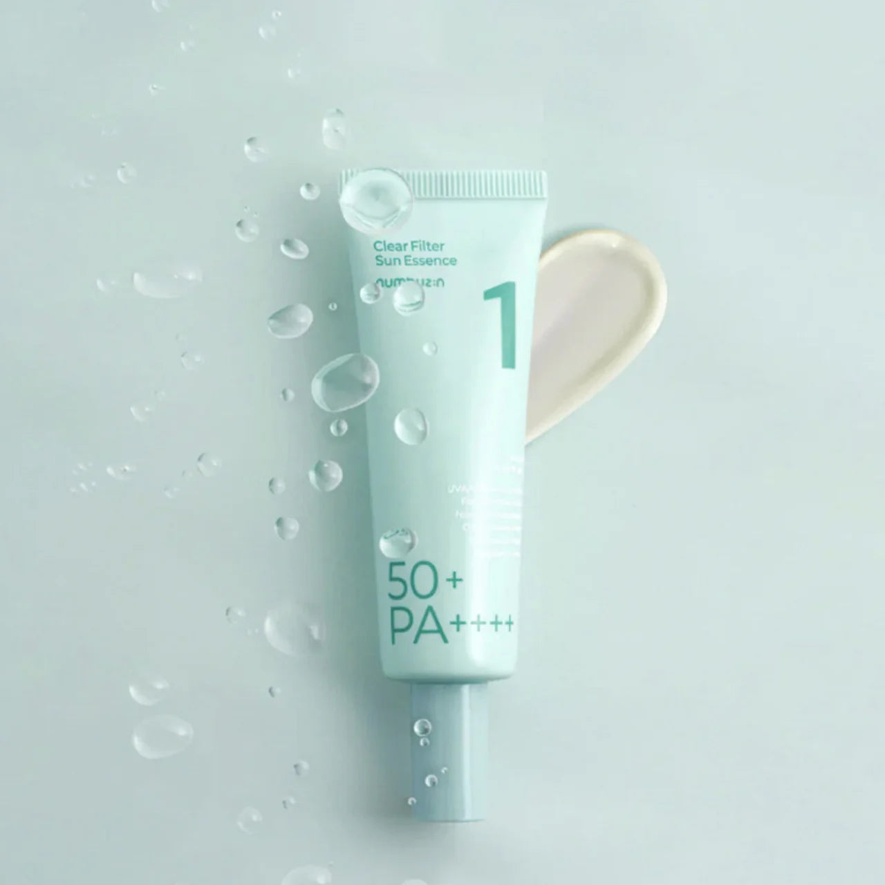 Gaisīga un nomierinoša saules aizsargesence numbuzin No.1 Clear Filter Sun Essence SPF50+ PA++++