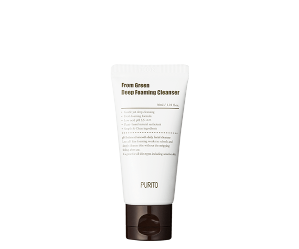 Putas ar zemu skābju saturu, Gotu kolu un zaļo tēju Purito From Green Deep Foaming Cleanser