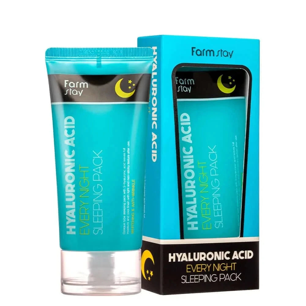Mitrinoša nakts maska ar hialuronskābi FarmStay Hyaluronic Acid Every Night Sleeping Pack