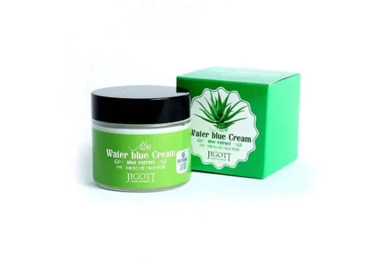 Mitrinošs krēms sejai ar alvejas ekstraktu Jigott Aloe Water Blue Cream
