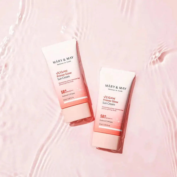 Vegānisks Saules Aizsardzības Krēms ar Bāzes Efektu Mary&May Vegan Primer Glow Sun Cream SPF50+ PA++++