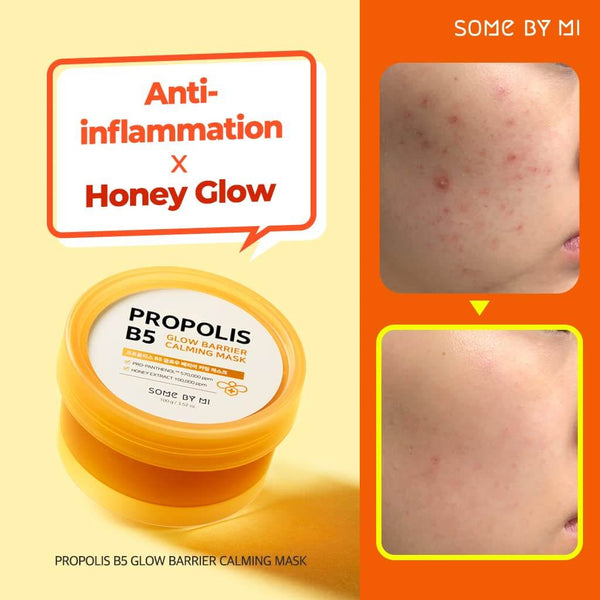 Nomierinoša maska mirdzuma piešķiršanai ar propolisu Some By Mi Propolis B5 Glow Barrier Calming Mask