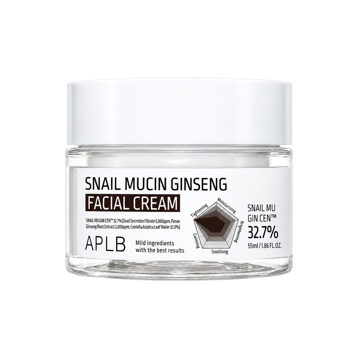 Крем с улиточным муцином APLB Snail Mucin Ginseng Facial Cream